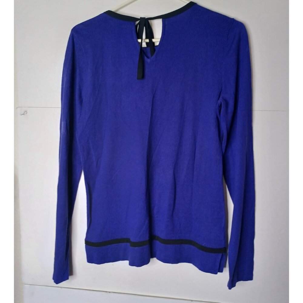 Lauren Ralph Lauren Women's Contrast-Trim Pullover Sweater Long Sleeve Medium - Picture 6 of 6